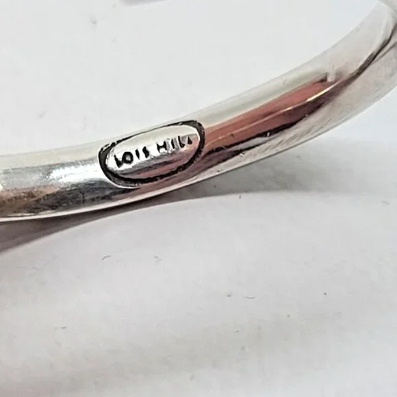 Lois Hill Sterling Silver 925 Hoop Earrings, intricate Granulations, designer - Picture 2 of 7